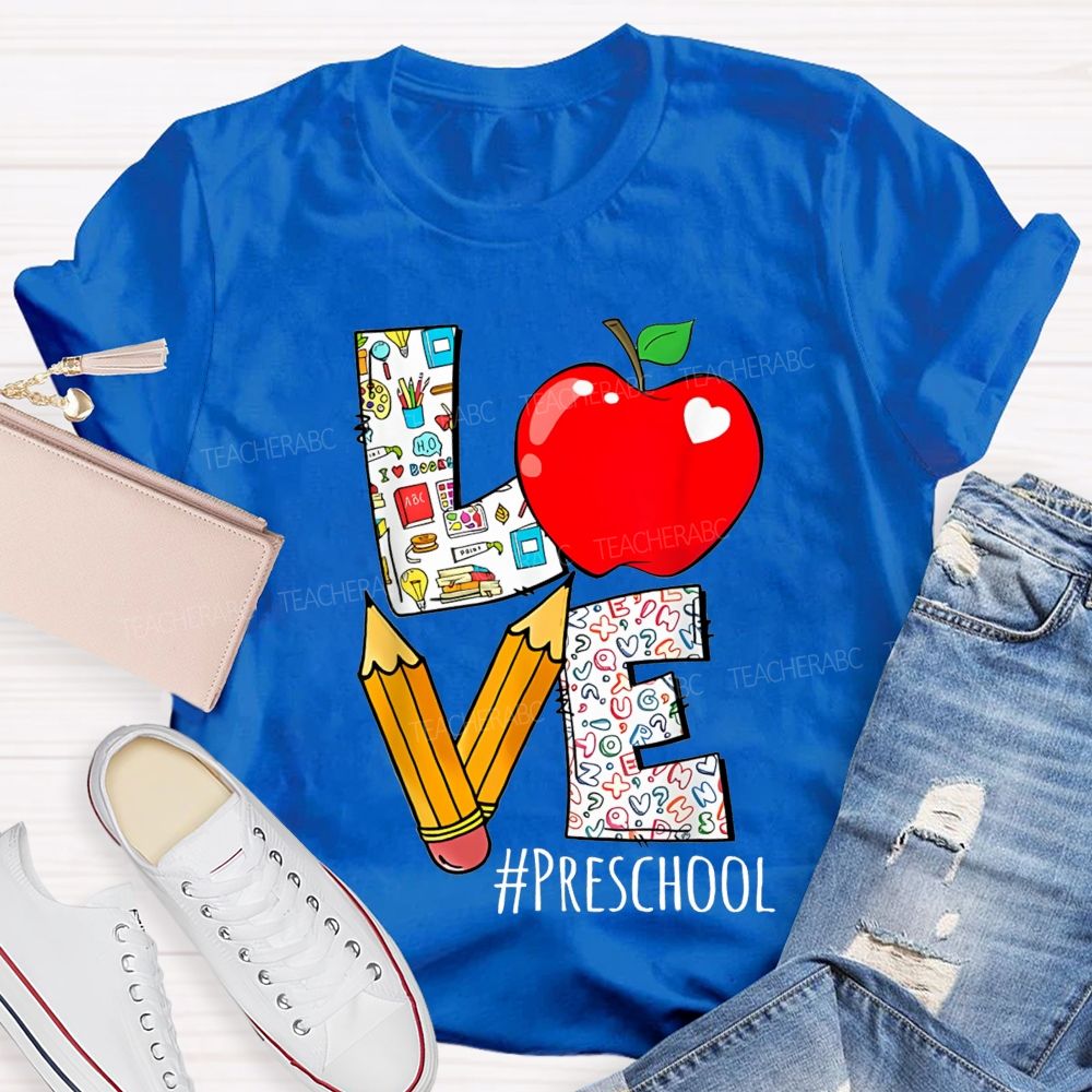 Personalized Grade Creative Love-Themed Designs Back To School Teacher T-Shirt