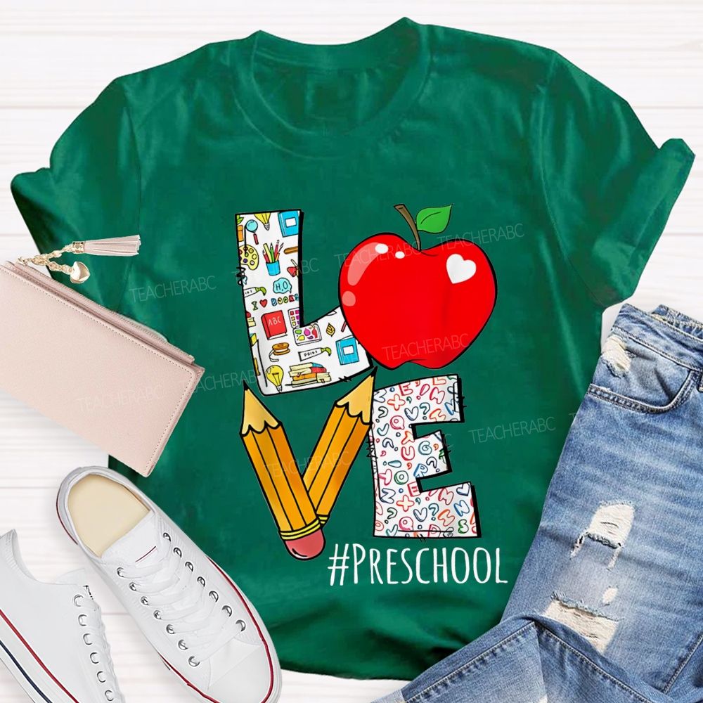 Personalized Grade Creative Love-Themed Designs Back To School Teacher T-Shirt