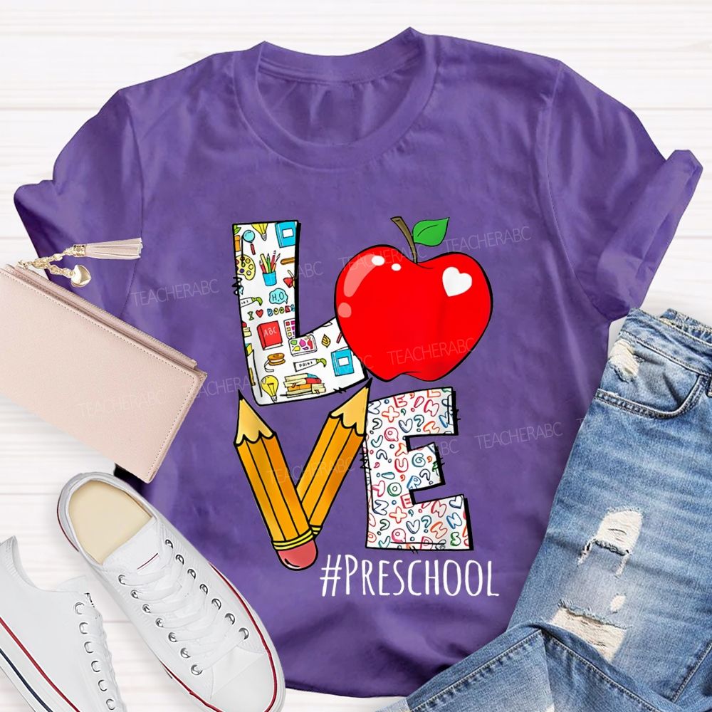 Personalized Grade Creative Love-Themed Designs Back To School Teacher T-Shirt