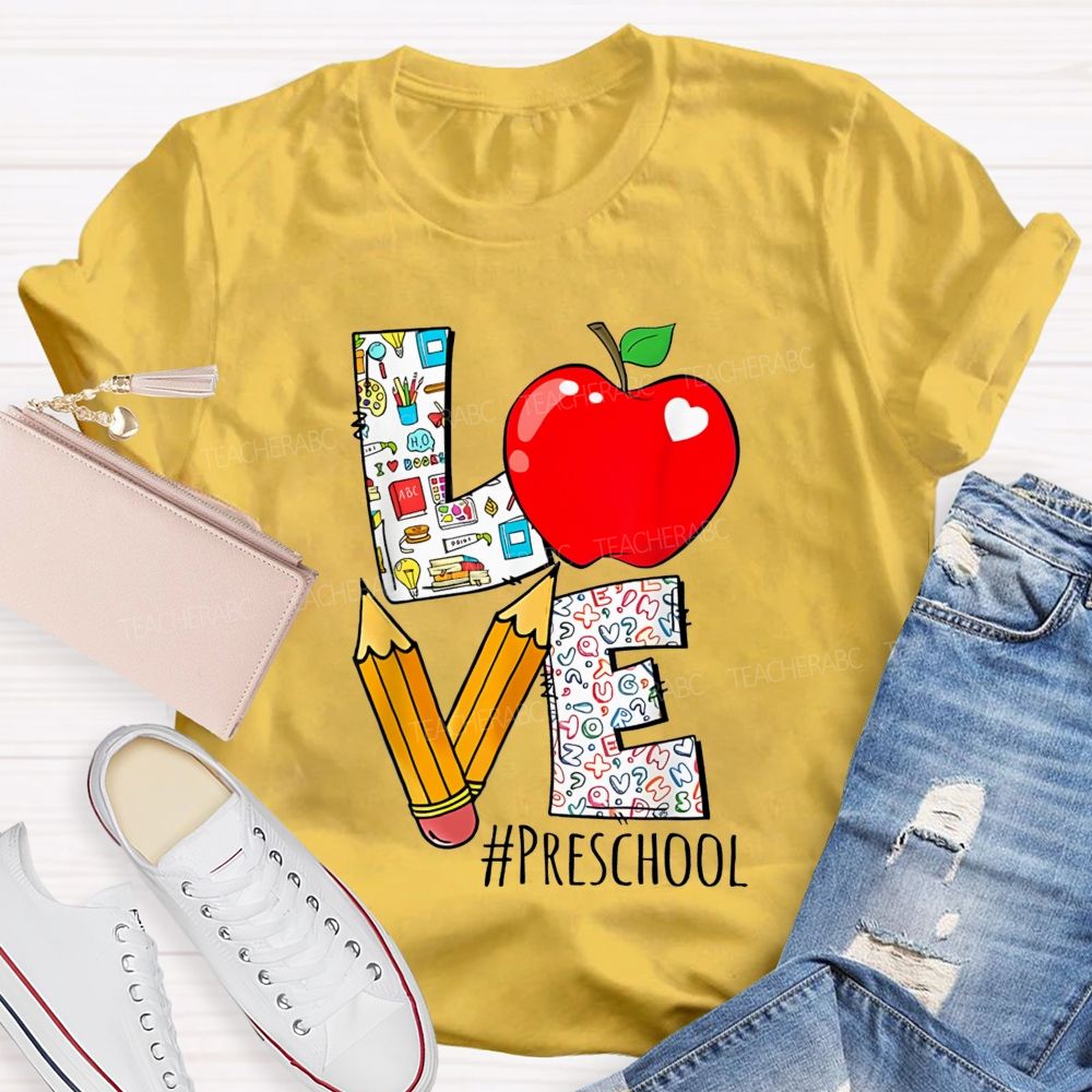 Personalized Grade Creative Love-Themed Designs Back To School Teacher T-Shirt