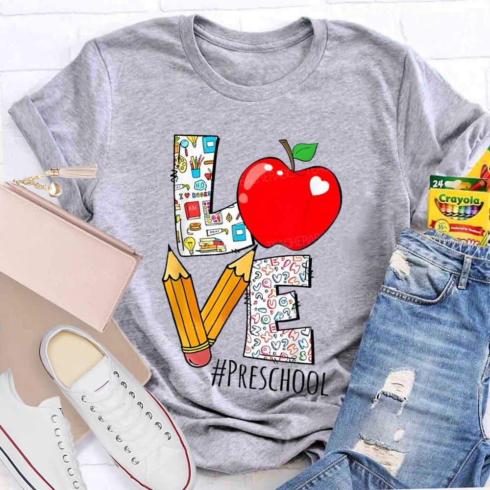 Personalized Grade Creative Love-Themed Designs Back To School Teacher T-Shirt