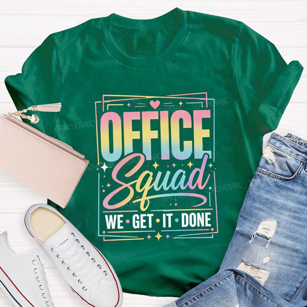 Office Squad We Get It Done Rainbow Pastel T-shirt