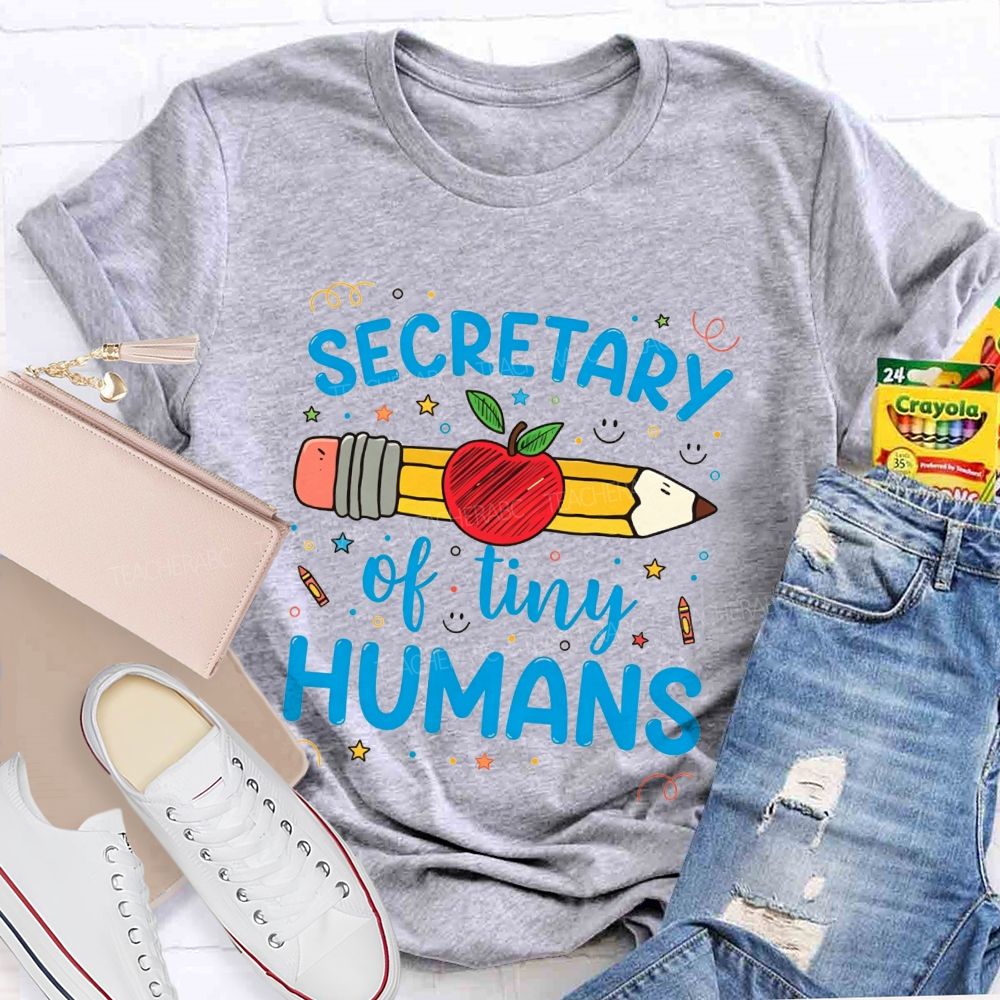 Secretary Of Tiny Humans Pencil Apple T-shirt
