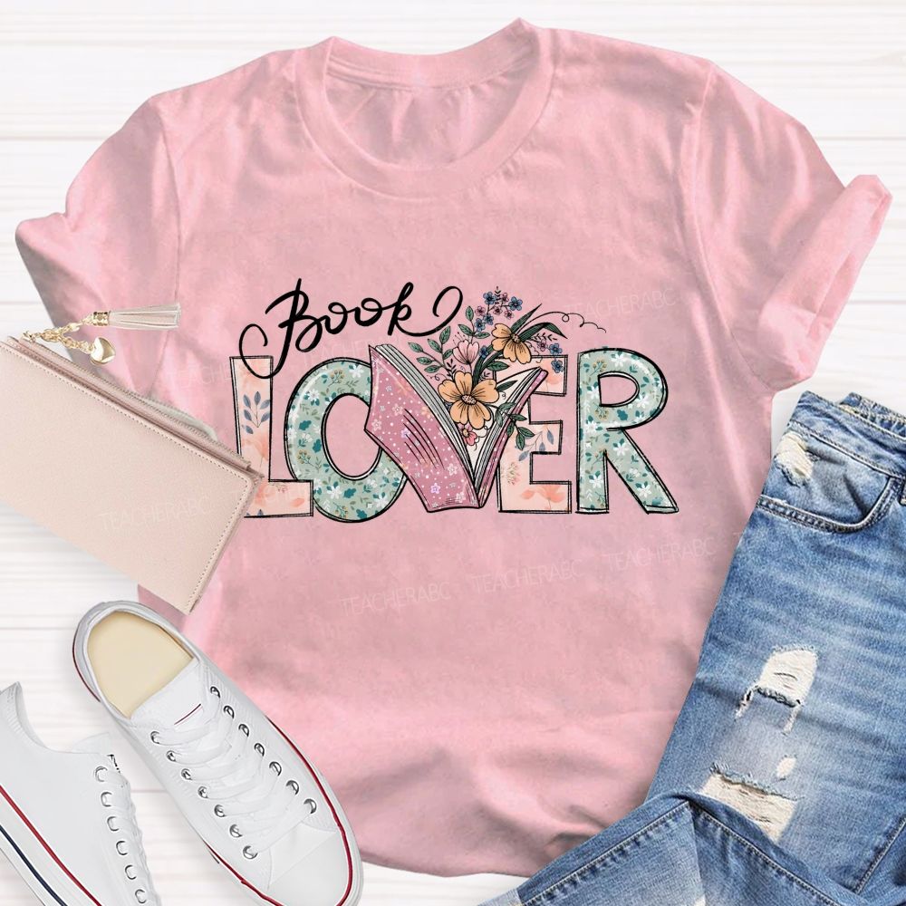 Floral Book Lover Teacher T-Shirt