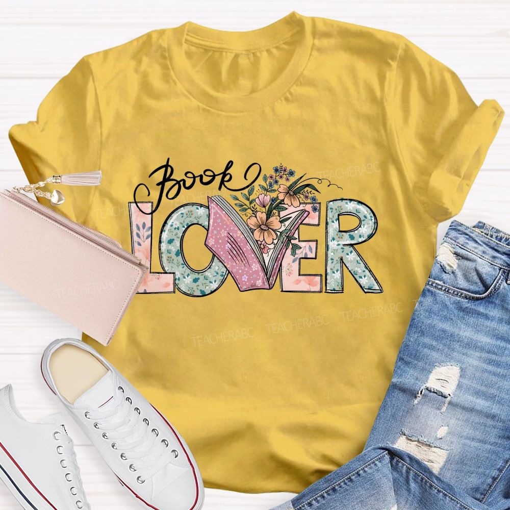 Floral Book Lover Teacher T-Shirt