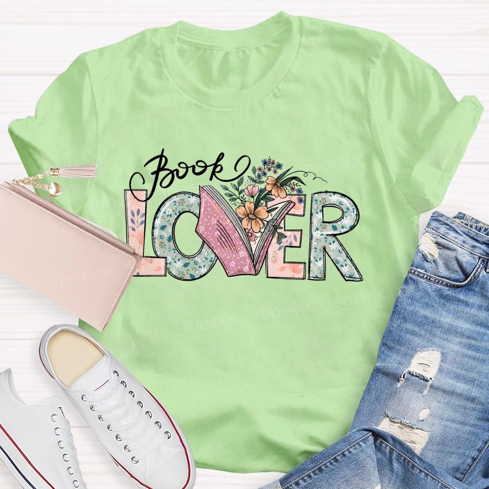Floral Book Lover Teacher T-Shirt
