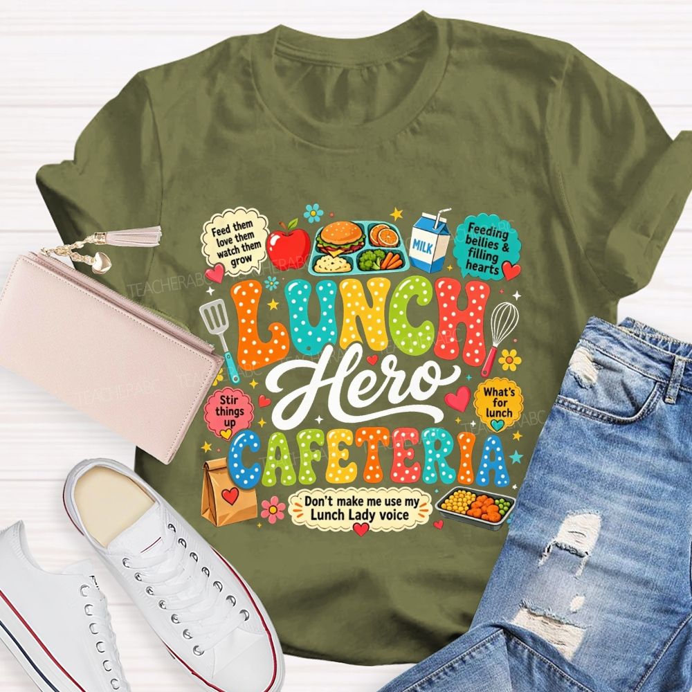 Lunch Hero Cafeteria Groovy Polka Dot Lunch Lady Don'T Make Me T-shirt
