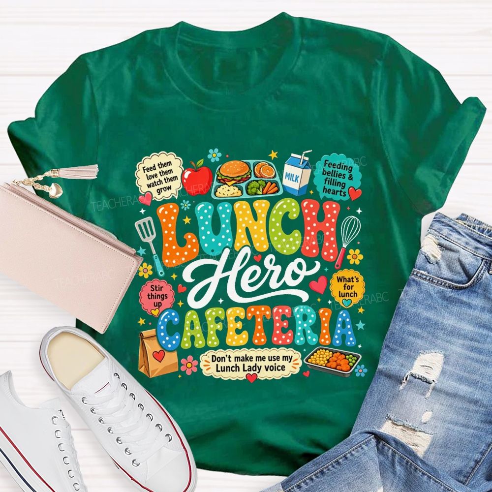 Lunch Hero Cafeteria Groovy Polka Dot Lunch Lady Don'T Make Me T-shirt