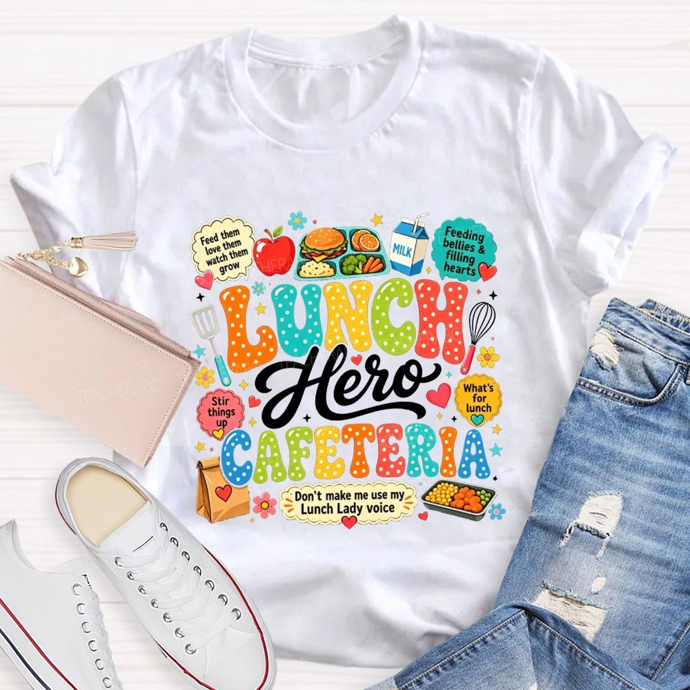 Lunch Hero Cafeteria Groovy Polka Dot Lunch Lady Don'T Make Me T-shirt