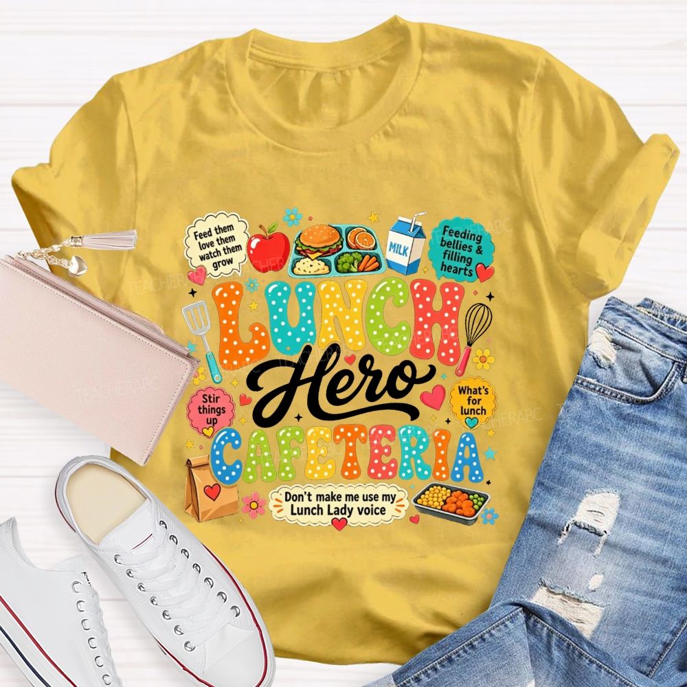 Lunch Hero Cafeteria Groovy Polka Dot Lunch Lady Don'T Make Me T-shirt