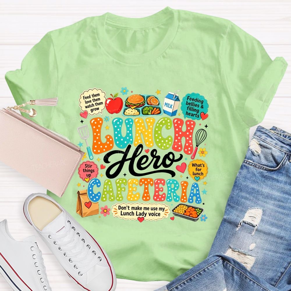 Lunch Hero Cafeteria Groovy Polka Dot Lunch Lady Don'T Make Me T-shirt