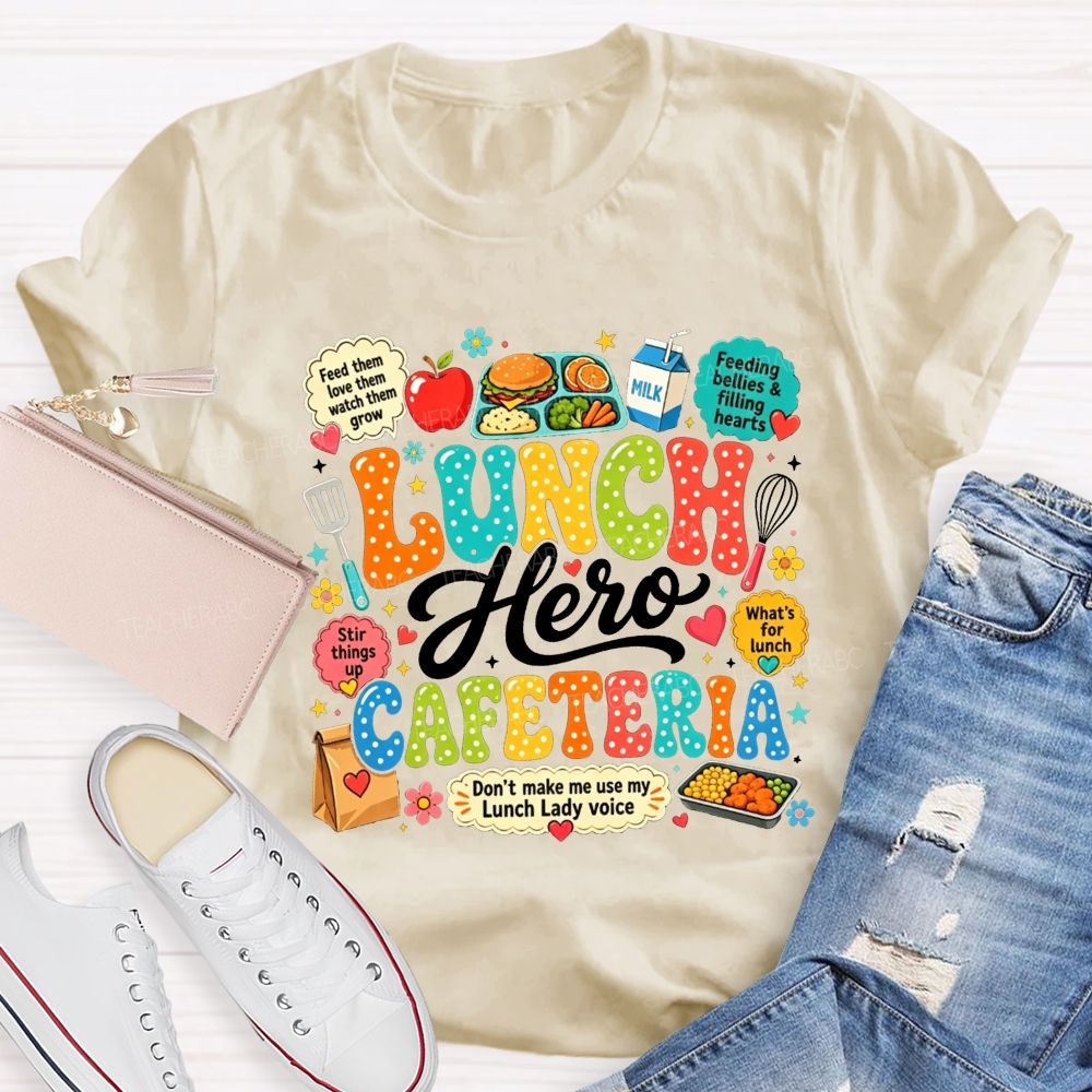 Lunch Hero Cafeteria Groovy Polka Dot Lunch Lady Don'T Make Me T-shirt