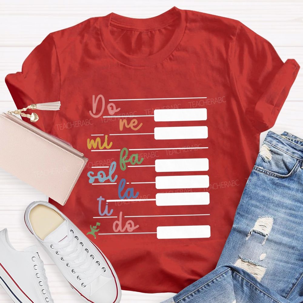 Do Re Mi Piano Keys Music Teacher T-Shirt