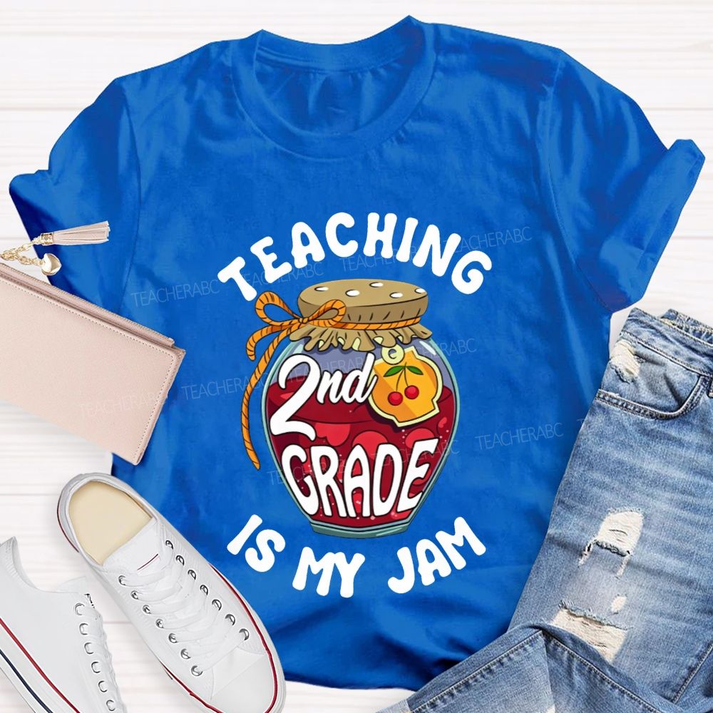 Personalized Grade Teaching 2nd Grade Is My Jam Cherry Teacher T-shirt