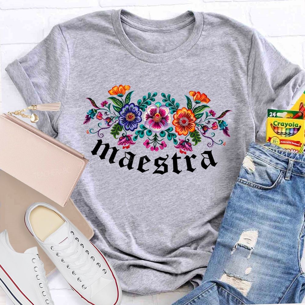 Maestra Mexican Folk Art Spanish Teacher T-shirt