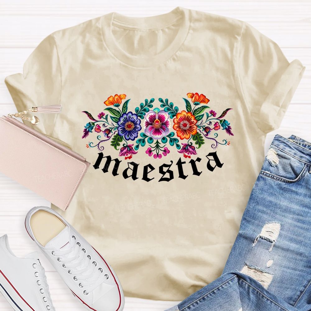 Maestra Mexican Folk Art Spanish Teacher T-shirt