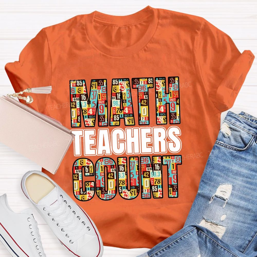 Math Teachers Count Number Pattern Math Teacher T-shirt