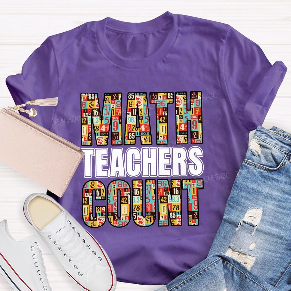Math Teachers Count Number Pattern Math Teacher T-shirt