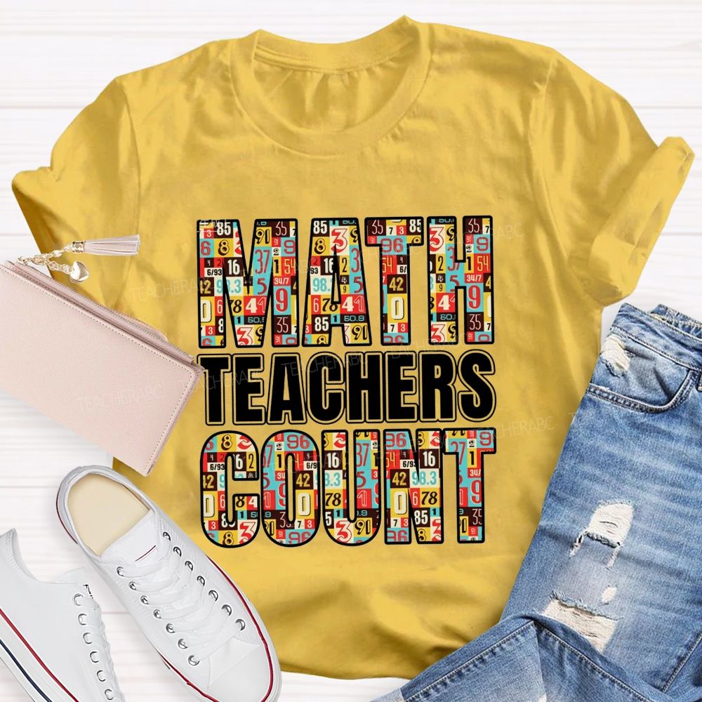 Math Teachers Count Number Pattern Math Teacher T-shirt