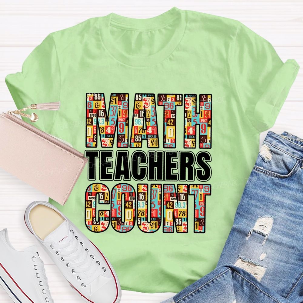 Math Teachers Count Number Pattern Math Teacher T-shirt