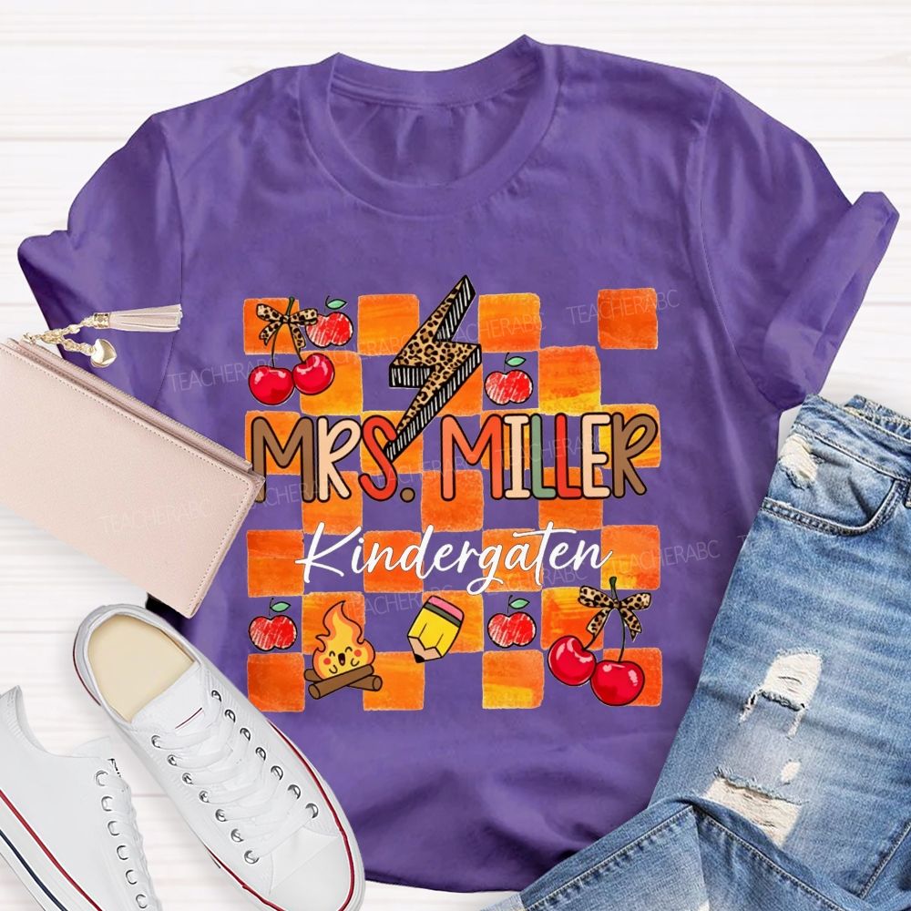 Personalized Name And Grade Little Kindergarten Learners Teacher T-shirt