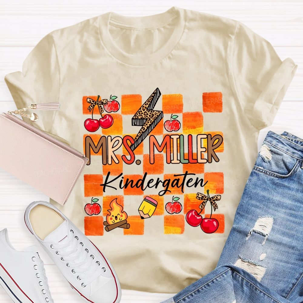 Personalized Name And Grade Little Kindergarten Learners Teacher T-shirt