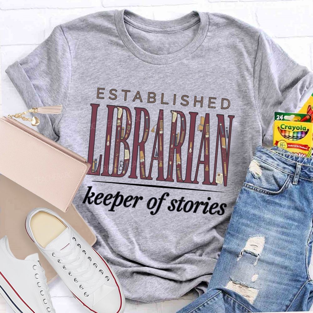 Established Librarian Keeper Of Stories T-shirt
