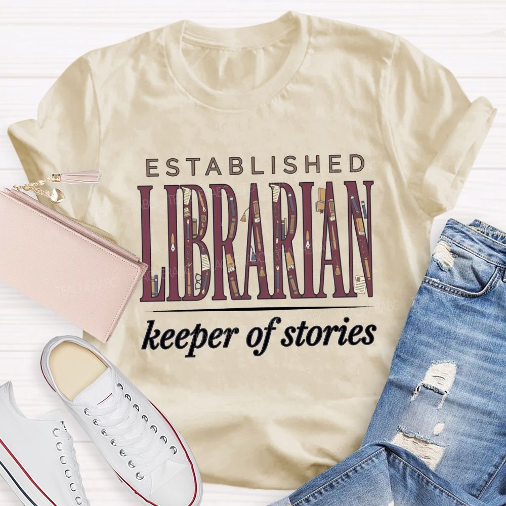 Established Librarian Keeper Of Stories T-shirt