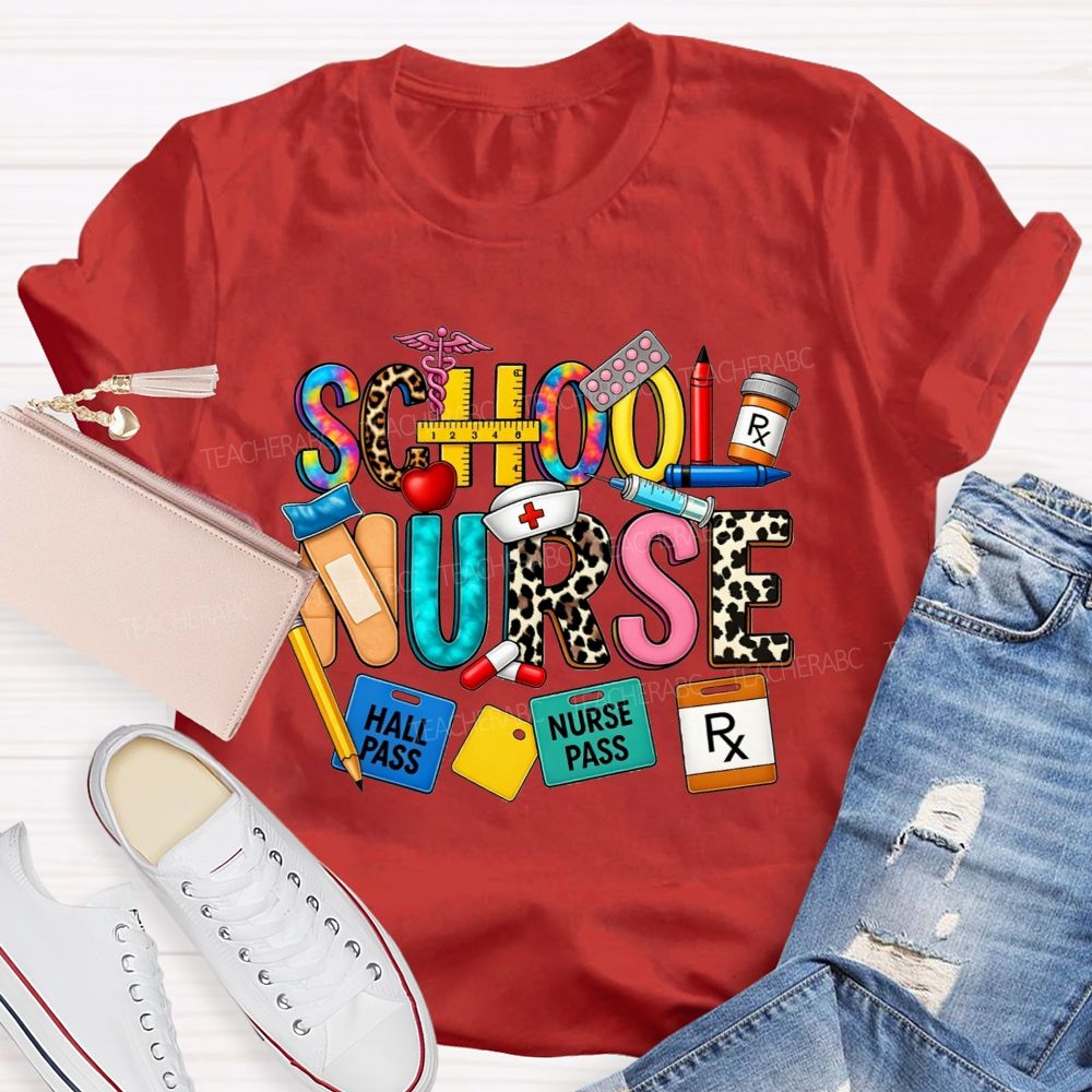 Leopard School Nurse Keeping Students Well T-shirt