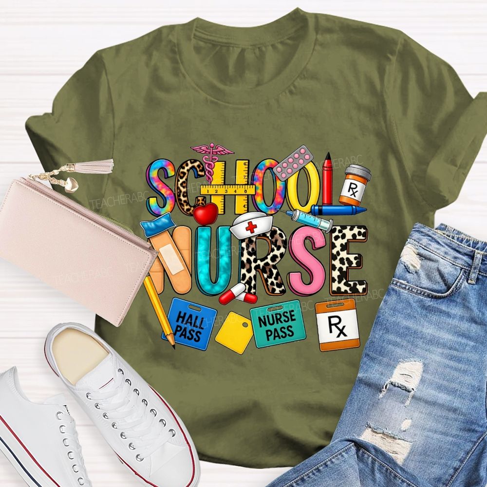 Leopard School Nurse Keeping Students Well T-shirt