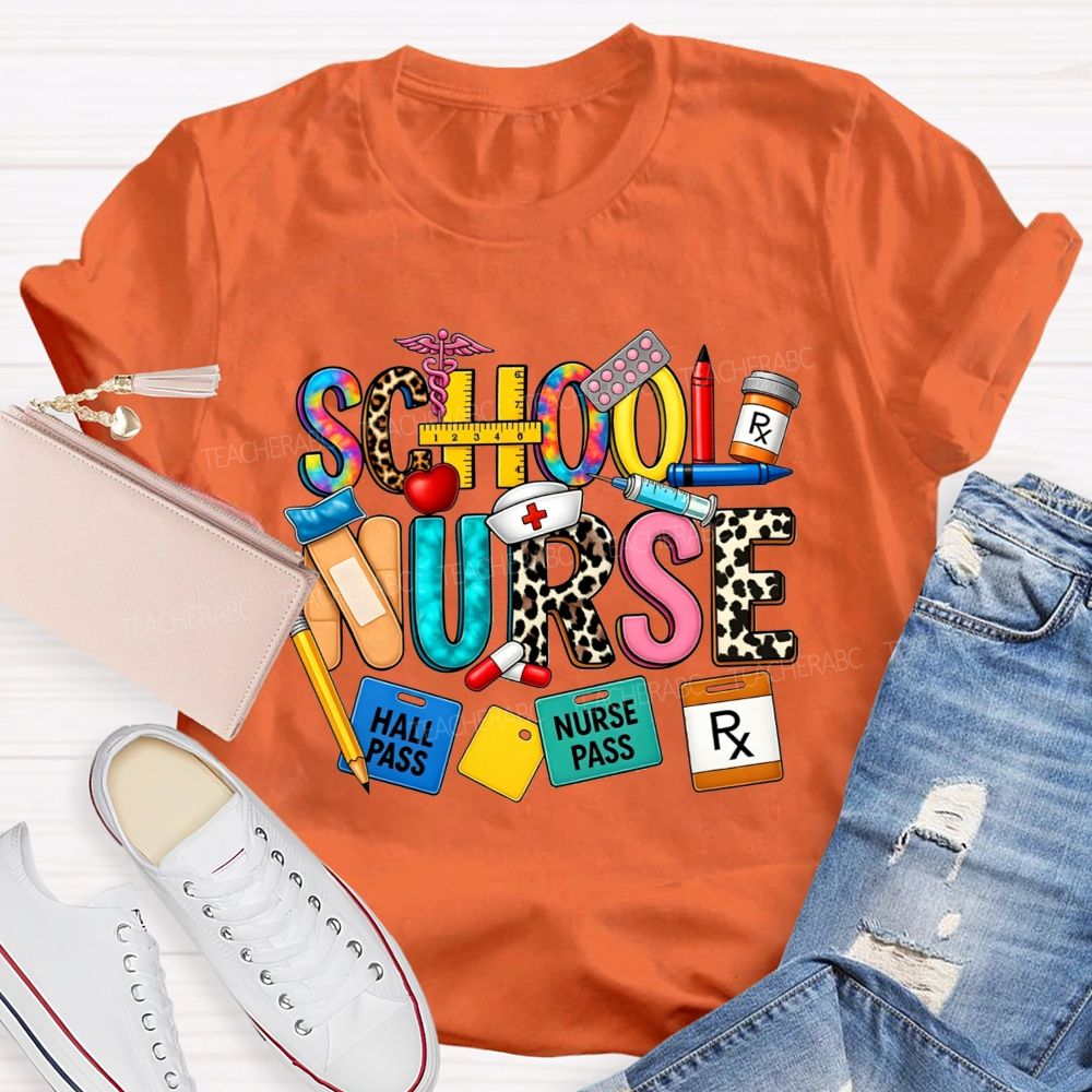 Leopard School Nurse Keeping Students Well T-shirt