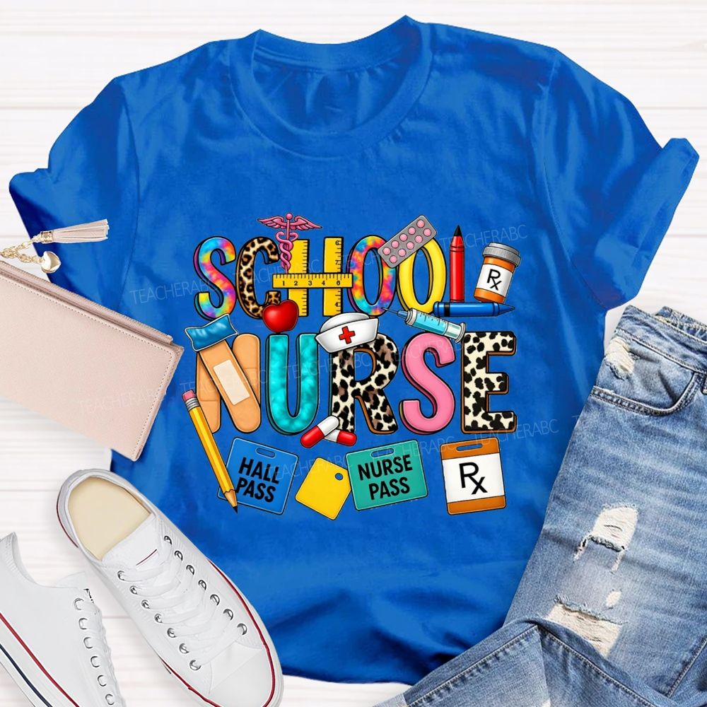 Leopard School Nurse Keeping Students Well T-shirt
