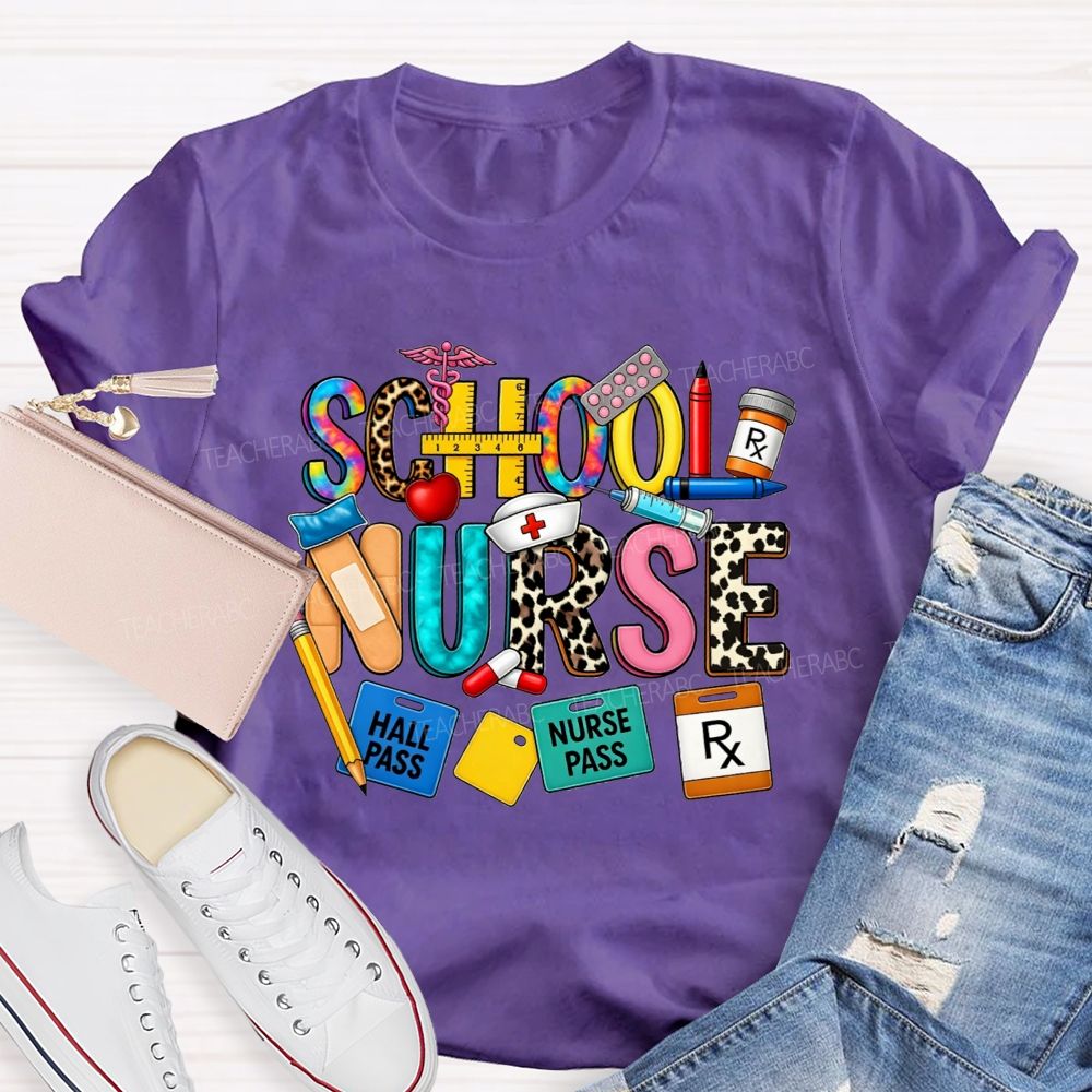 Leopard School Nurse Keeping Students Well T-shirt