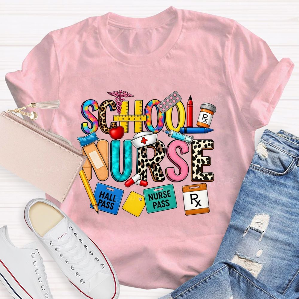 Leopard School Nurse Keeping Students Well T-shirt