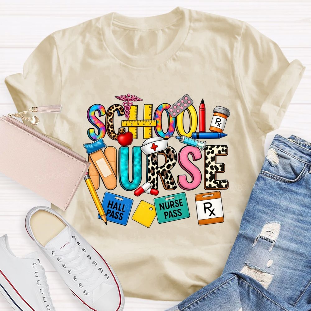 Leopard School Nurse Keeping Students Well T-shirt