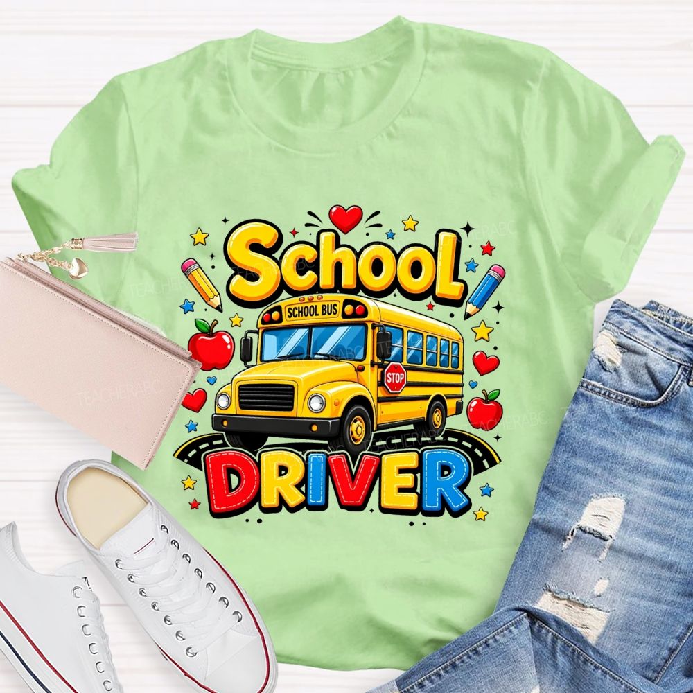 School Driver Transporting Little Learners Every Day T-shirt