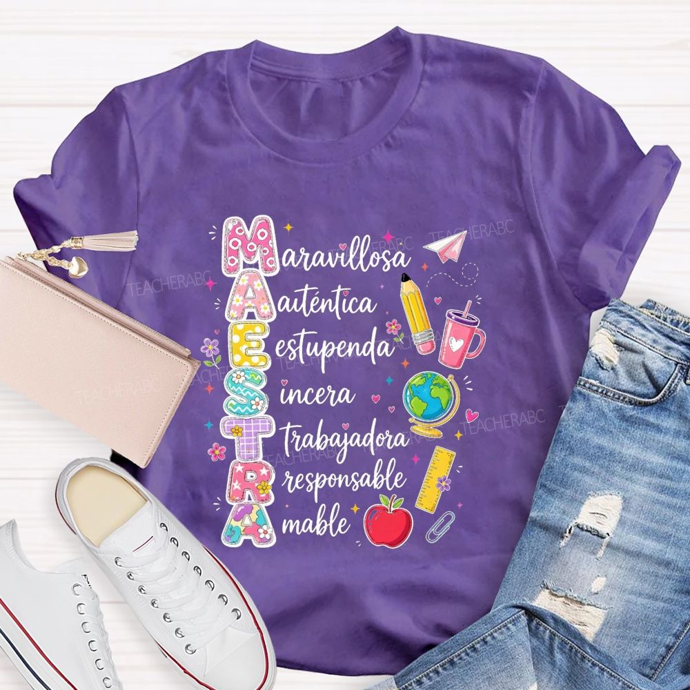 maestra maravillosa autentica Teacher T-shirt