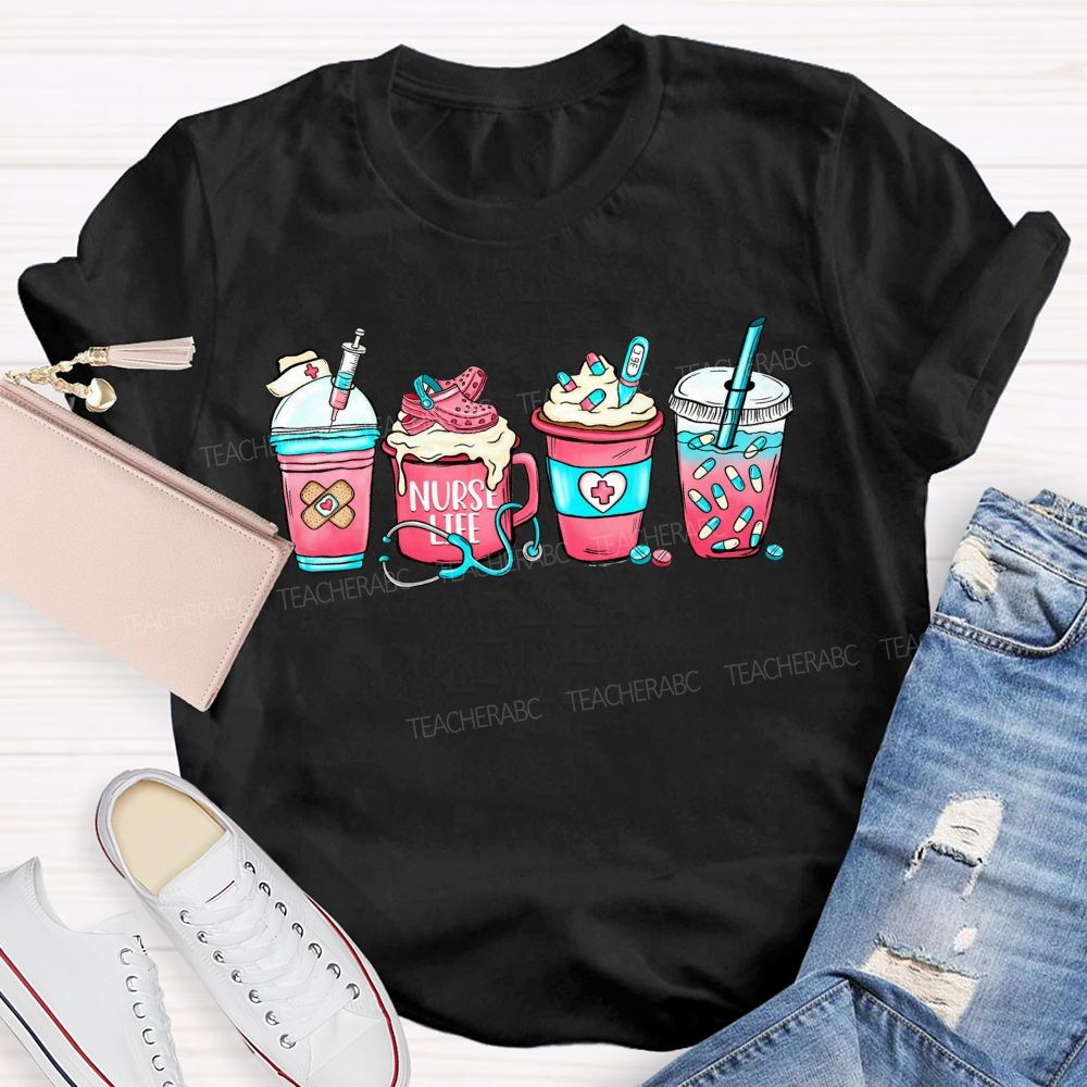 Nurse Life Drink Cup Sublimation T-shirt