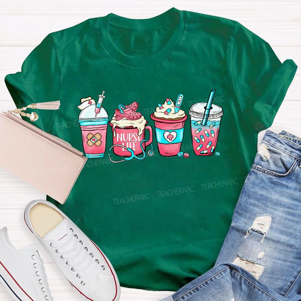 Nurse Life Drink Cup Sublimation T-shirt