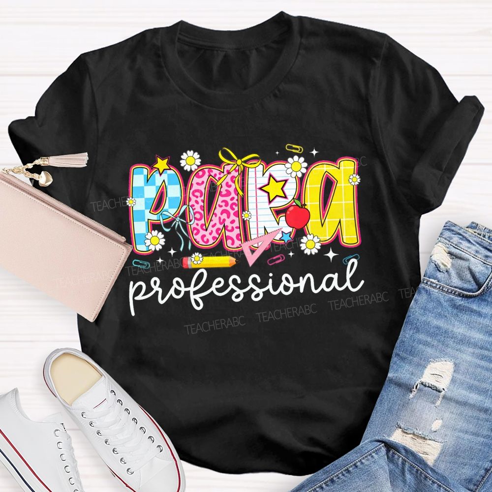 Paraprofessional Doodle Letter Teacher T-shirt
