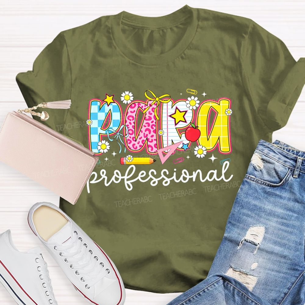 Paraprofessional Doodle Letter Teacher T-shirt