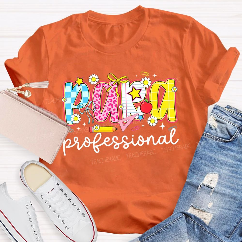 Paraprofessional Doodle Letter Teacher T-shirt