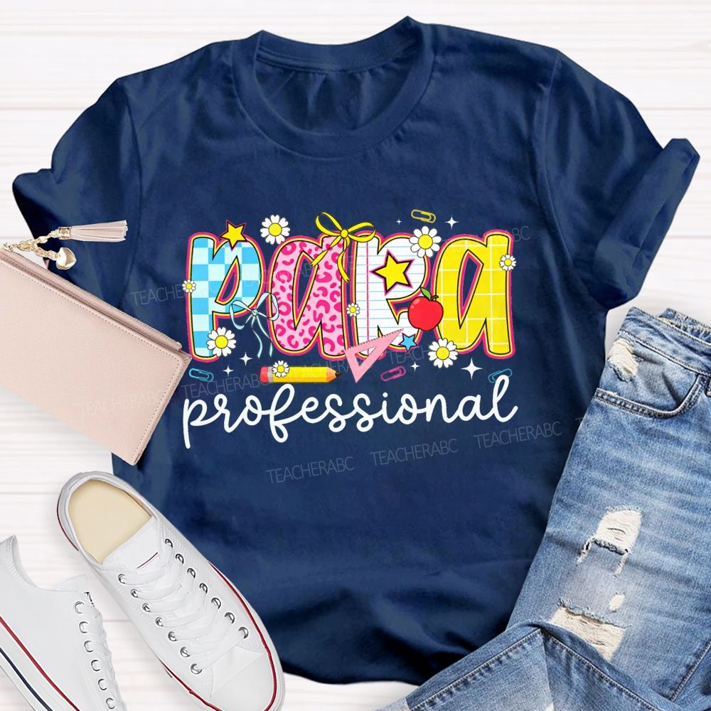 Paraprofessional Doodle Letter Teacher T-shirt