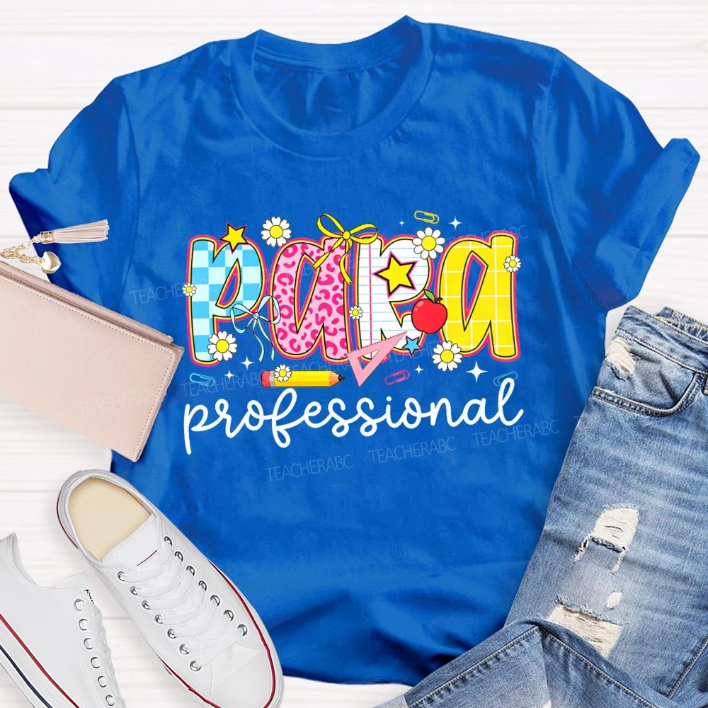 Paraprofessional Doodle Letter Teacher T-shirt