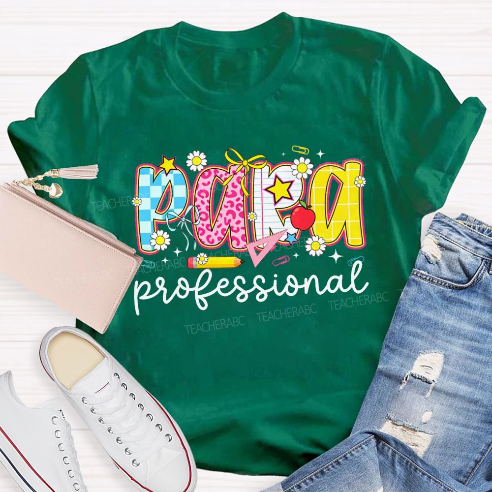 Paraprofessional Doodle Letter Teacher T-shirt