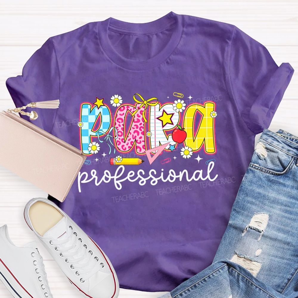 Paraprofessional Doodle Letter Teacher T-shirt