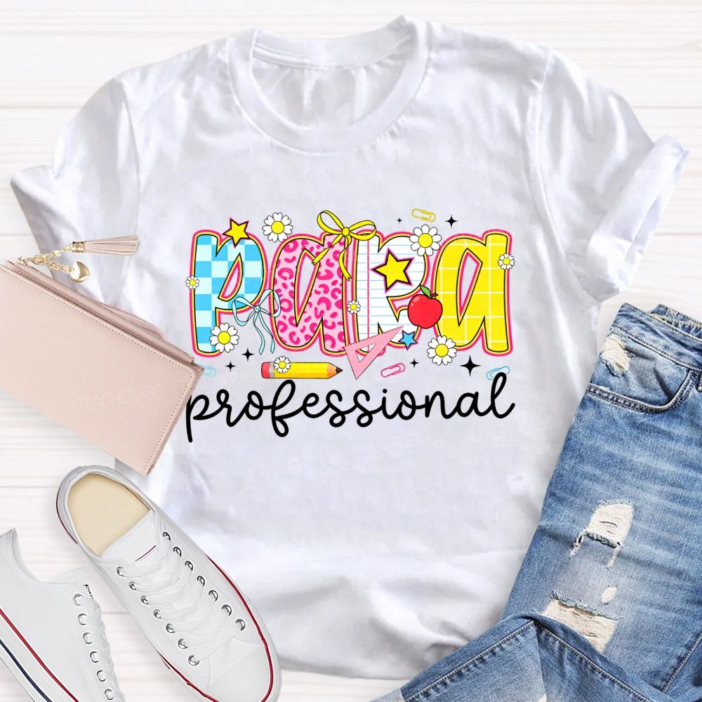 Paraprofessional Doodle Letter Teacher T-shirt
