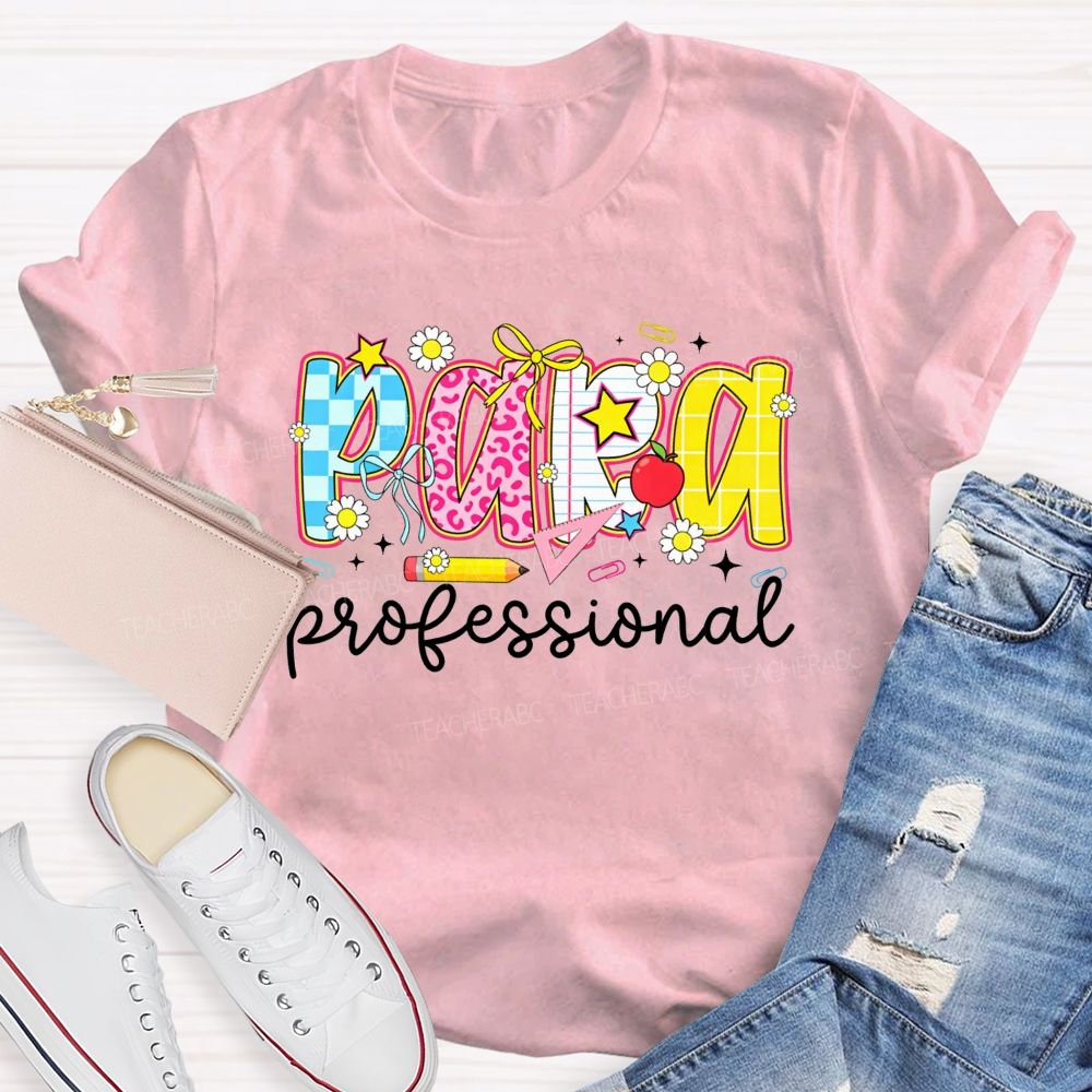 Paraprofessional Doodle Letter Teacher T-shirt