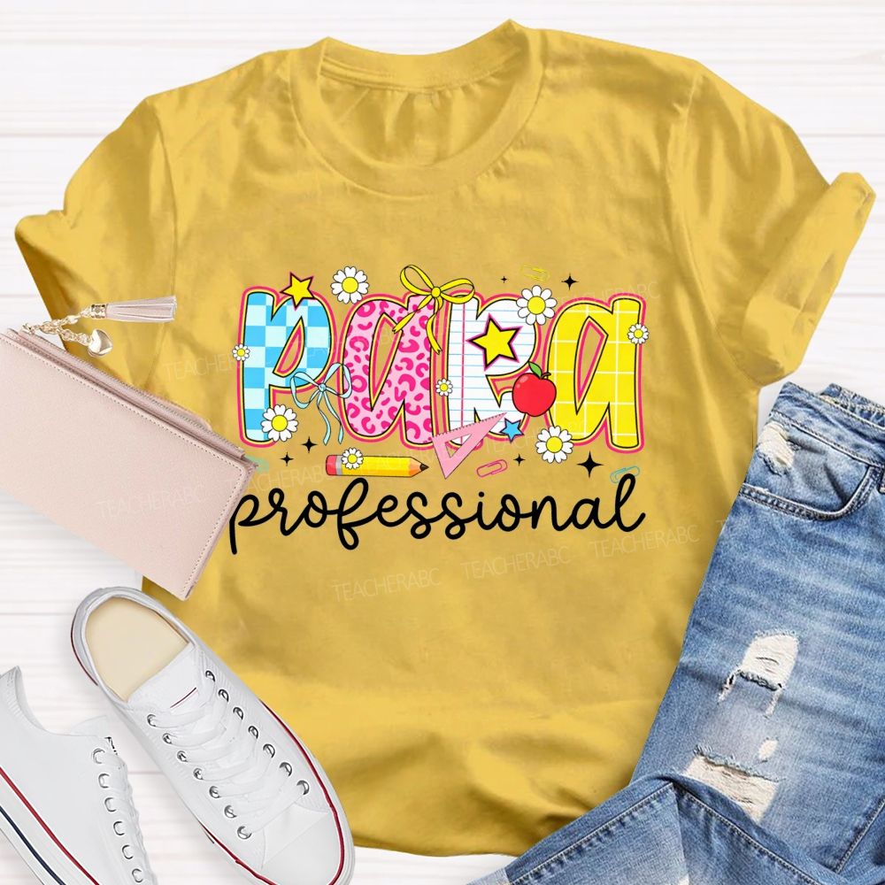 Paraprofessional Doodle Letter Teacher T-shirt