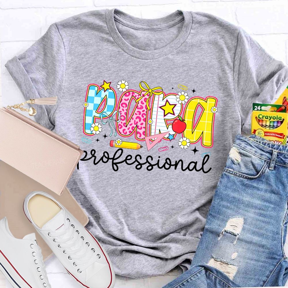 Paraprofessional Doodle Letter Teacher T-shirt